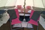 Inside of a bell tent