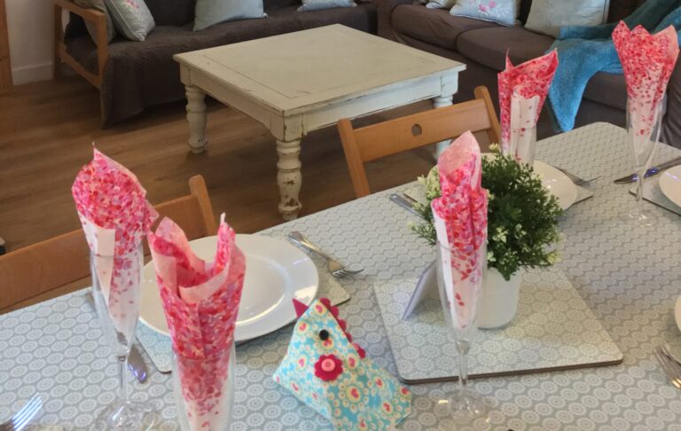 Sofas and dining table