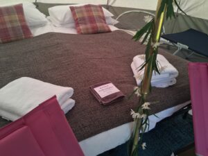 Bell tent with beds
